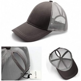 Baseball Caps Ponytail High Buns Ponycaps Baseball Adjustable - Mesh Dark Grey - CJ18HC6WG3M $12.56