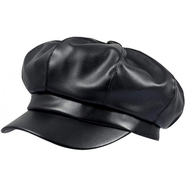 Women Newsboy Hat Cap for Ladies Visor Beret Hat - 3a116-pu Leather ...