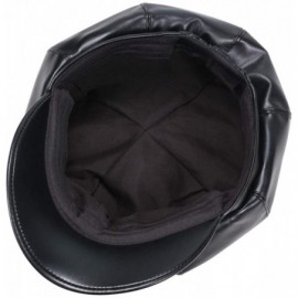 Newsboy Caps Women Newsboy Hat Cap for Ladies Visor Beret Hat - 3a116-pu Leather-black - C518Y62EWCS $9.99