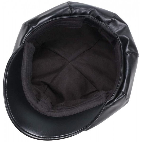 Women Newsboy Hat Cap for Ladies Visor Beret Hat - 3a116-pu Leather ...