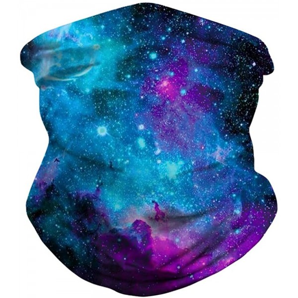 Balaclavas Rave Bandana for Men Women Neck Gaiter Scarf Dust Wind Balaclava Headwear - Blue Galaxy - CC197SMTGG9 $11.17