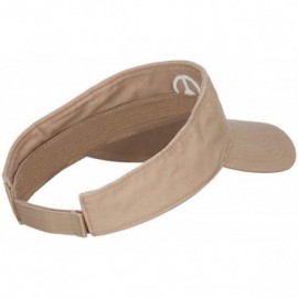 Visors Peace Symbol Embroidered Washed Visor - Khaki - CF184WX89T5 $24.18