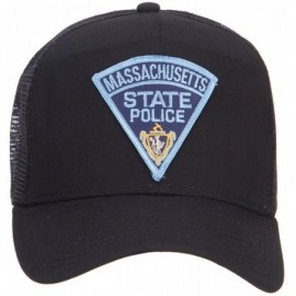 Baseball Caps Massachusetts State Police Patched Mesh Cap - Black - CW124YMV1I1 $25.64
