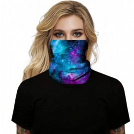 Balaclavas Rave Bandana for Men Women Neck Gaiter Scarf Dust Wind Balaclava Headwear - Blue Galaxy - CC197SMTGG9 $11.17