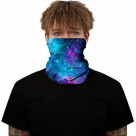 Balaclavas Rave Bandana for Men Women Neck Gaiter Scarf Dust Wind Balaclava Headwear - Blue Galaxy - CC197SMTGG9 $11.17