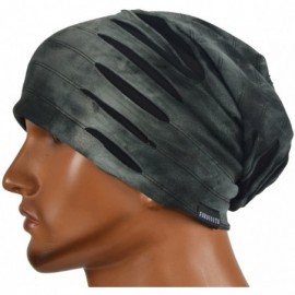 Skullies & Beanies Men's Chic Striped Thin Baggy Slouch Summer Beanie Skull Cap Hat - 9a-grey - C718E6YN3QW $14.47