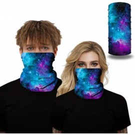 Balaclavas Rave Bandana for Men Women Neck Gaiter Scarf Dust Wind Balaclava Headwear - Blue Galaxy - CC197SMTGG9 $11.17