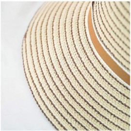 Sun Hats Girls Flower Straw Hat Large Brim Beachwear Sunhat Floral Tea Party Cap - Beige H - CK193N3WOTS $15.06