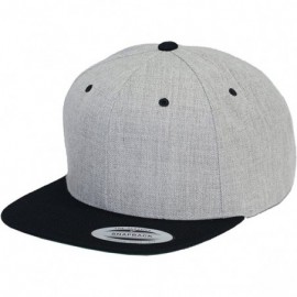 Baseball Caps Classic Wool Snapback with Green Undervisor Yupoong 6089 M/T - Heather/Black - CV12LC2O7Y1 $14.31