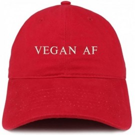 Baseball Caps Vegan Af Embroidered Soft Crown 100% Brushed Cotton Cap - Red - C612IZKQ0TD $22.42