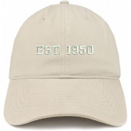 Baseball Caps EST 1950 Embroidered - 70th Birthday Gift Soft Cotton Baseball Cap - Stone - C6182XMSGWG $38.79