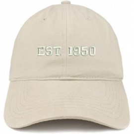 Baseball Caps EST 1950 Embroidered - 70th Birthday Gift Soft Cotton Baseball Cap - Stone - C6182XMSGWG $18.95