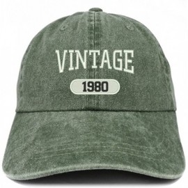 Baseball Caps Vintage 1980 Embroidered 40th Birthday Soft Crown Washed Cotton Cap - Dark Green - C2180WTYDH5 $18.47