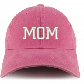 Baseball Caps Mom Embroidered Pigment Dyed Unstructured Cap - Pink - CC18D4HXLIZ $18.75
