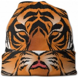 Skullies & Beanies Bengal Tiger Slouchy Knit Cuffed Beanie Hat for Men Women Winter Ski Skull Cap Black - CT18YZY7EZQ $13.11