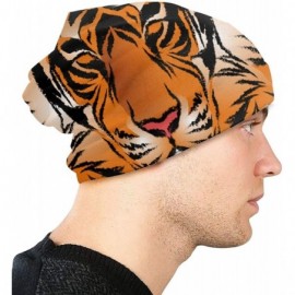 Skullies & Beanies Bengal Tiger Slouchy Knit Cuffed Beanie Hat for Men Women Winter Ski Skull Cap Black - CT18YZY7EZQ $13.11