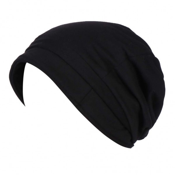 Headbands Chemo Headwear Turbans For Women Long Hair Head Scarf Pre Tied Headwraps Cancer Hats(Black) - Black - C118S84STML $...