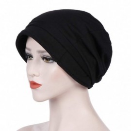Headbands Chemo Headwear Turbans For Women Long Hair Head Scarf Pre Tied Headwraps Cancer Hats(Black) - Black - C118S84STML $...