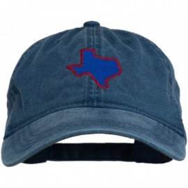 Baseball Caps Texas State Map Embroidered Washed Cotton Cap - Navy - CR11ONYSA89 $29.02