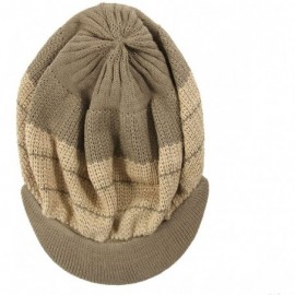 Skullies & Beanies Knit Cotton Beanie Visor - Khaki/Beige - CI11WJULJLZ $15.98