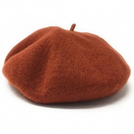 Berets Wool Beret French Hat Artist Hat Casual Hat for Autumn and Winter Fashion Hat for Women - Red - C8192QLILOG $18.08