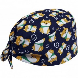 Skullies & Beanies Cute Printed Working Cap Bouffant Turban Cap with Sweatband Adjustable Tie Back Hats for Women/Me - Style ...