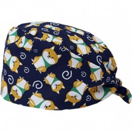 Skullies & Beanies Cute Printed Working Cap Bouffant Turban Cap with Sweatband Adjustable Tie Back Hats for Women/Me - Style ...