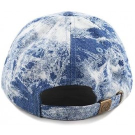 Baseball Caps Unisex 100% Cotton Tie Dye Low Profile Washed Baseball Cap - Dark Denim - CF18E4DHZYW $10.04