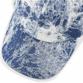 Baseball Caps Unisex 100% Cotton Tie Dye Low Profile Washed Baseball Cap - Dark Denim - CF18E4DHZYW $10.04