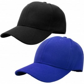 Baseball Caps Baseball Dad Cap Adjustable Size Perfect for Running Workouts and Outdoor Activities - 2pcs Black & Royal - C81...