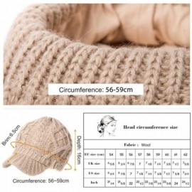 Skullies & Beanies Women's 100% Wool Knit Visor Beanie Newsboy Cap - 68294black - CZ192UOOXR6 $23.18