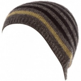 Skullies & Beanies New Zealand Wool/Brushtail Possum Blend Stripe Hat Unisex - Lime Stripe - CZ110X9EWOP $47.65