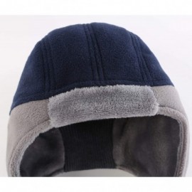 Skullies & Beanies Mens Fleece Thermal Skull Cap Beanie with Ear Flaps Winter Hats - Navy - C518KGQK0LC $13.95