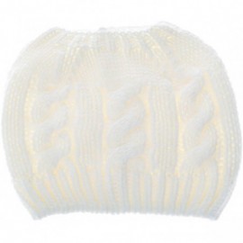 Skullies & Beanies Women Crochet Ponytail Messy High Bun Beanie Winter Hat Slouchy Cable Knit Twist - White - C11805420UK $20.15