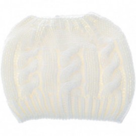 Skullies & Beanies Women Crochet Ponytail Messy High Bun Beanie Winter Hat Slouchy Cable Knit Twist - White - C11805420UK $13.17