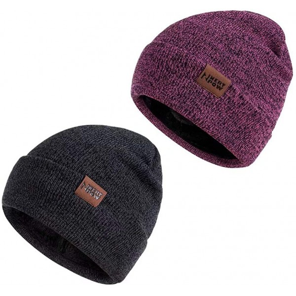 Skullies & Beanies Winter Beanie Gloves Touchscreen Infitiny - Beanie Black Dark Gray&black Rose - CB18AA2S63A $10.24