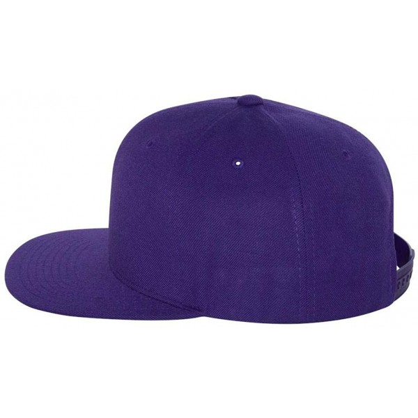 Visors Classics Flat Bill Snapback Cap - 6089M - Purple - CU11NANFK7X $12.44