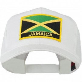 Baseball Caps Jamaica Flag Letter Patched High Profile Cap - White - CA11ND5PW8V $17.13