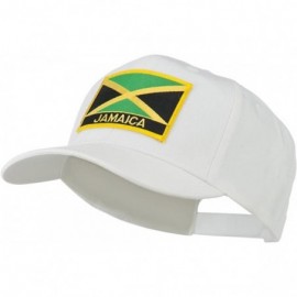 Baseball Caps Jamaica Flag Letter Patched High Profile Cap - White - CA11ND5PW8V $17.13