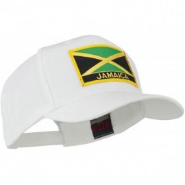 Baseball Caps Jamaica Flag Letter Patched High Profile Cap - White - CA11ND5PW8V $17.13