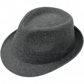 Fedoras Men's/Women's Cotton Blended Short Brim Fedora Hat Manhattan Hat - C.grey - CK180D4ASEO $18.39
