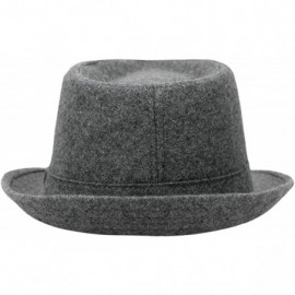 Fedoras Men's/Women's Cotton Blended Short Brim Fedora Hat Manhattan Hat - C.grey - CK180D4ASEO $18.39