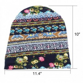 Skullies & Beanies Womens Flower Print Chemo Scarf Hat Baggy Slouchy Cap Hat Beanies Chemo Caps Headwear Skull Cap - CY18HKK0...