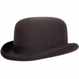 Fedoras Fleming Firm Felt Derby Bowler Hat 100% Wool - Grey - CU187DURT8C $89.30
