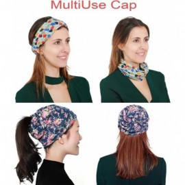 Skullies & Beanies Print Flower Cap Cancer Hats Beanie Stretch Casual Turbans for Women - Amoeba-(black) - CO18LAE8L3M $9.85