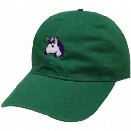 Baseball Caps Unicorn Cotton Baseball Dad Caps - Kelly Green - CS12O7SQDCL $27.55