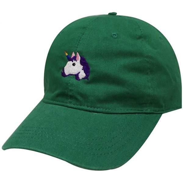 Baseball Caps Unicorn Cotton Baseball Dad Caps - Kelly Green - CS12O7SQDCL $13.93