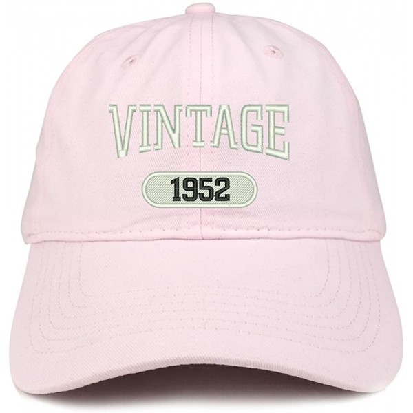 Baseball Caps Vintage 1952 Embroidered 68th Birthday Relaxed Fitting Cotton Cap - Light Pink - CD180ZG5LHD $20.56