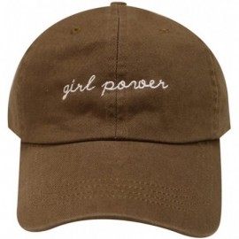 Baseball Caps Girl Power' Cotton Baseball Cap - Brown - C112KBLE9A5 $9.64