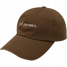 Baseball Caps Girl Power' Cotton Baseball Cap - Brown - C112KBLE9A5 $9.64